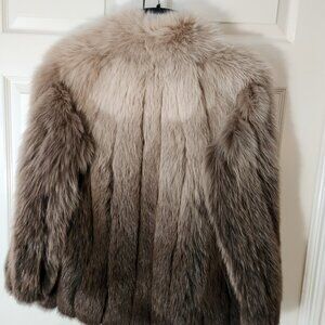 Beautiful light brown highlighted Fox fur jacket